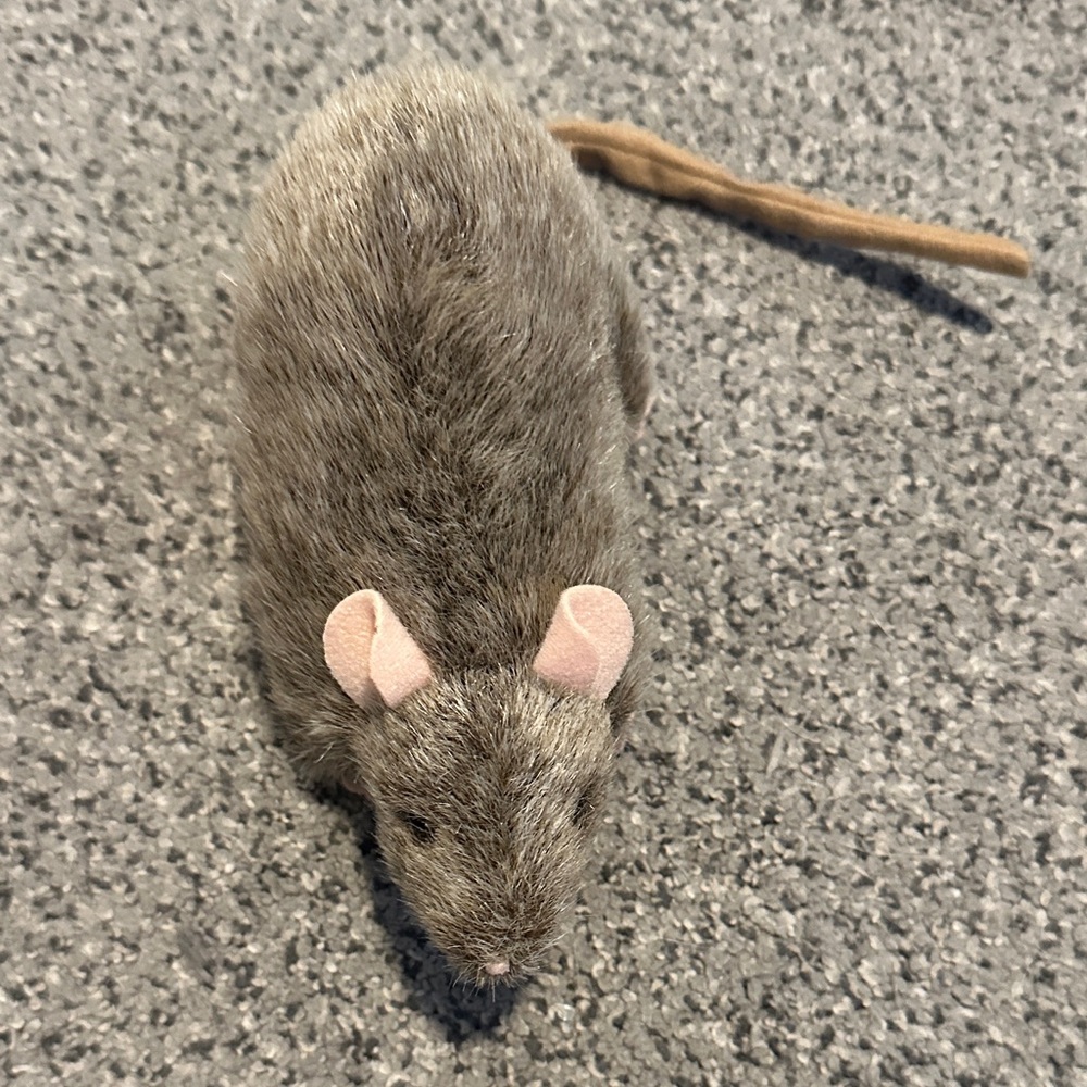 Charming Gray and Tan Plushy Rat - Picture 4 of 5